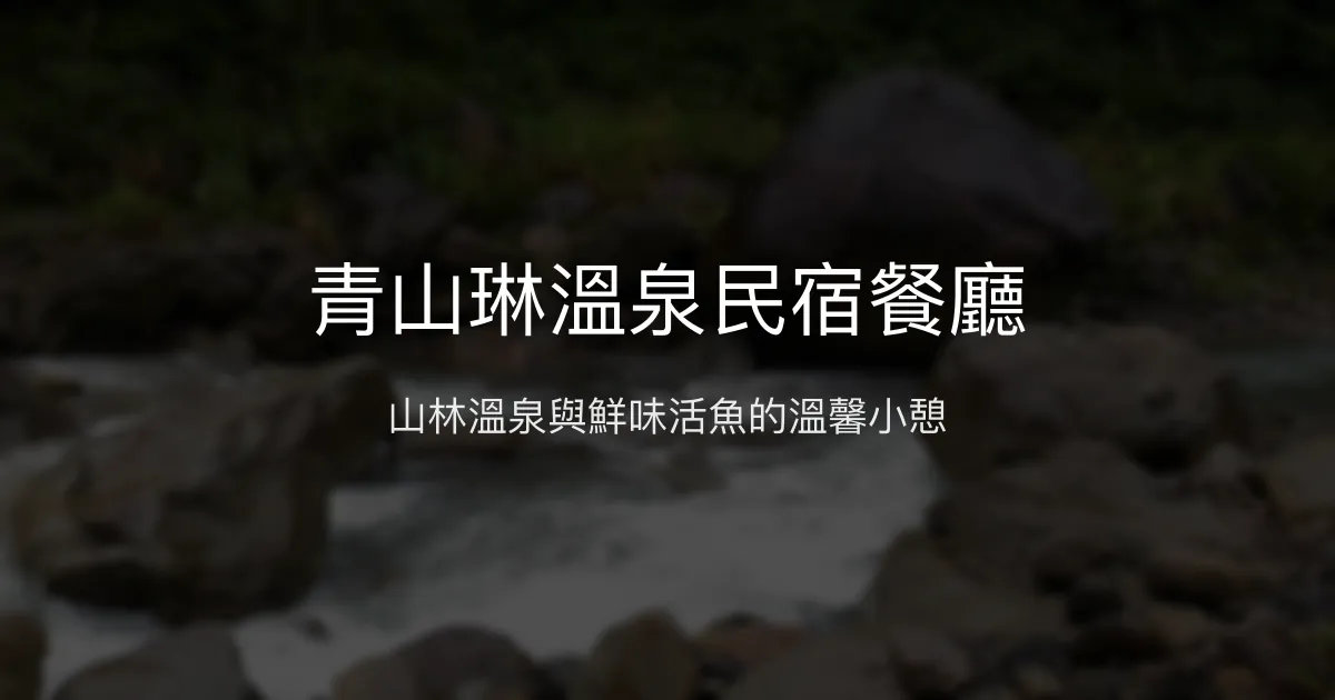 青山琳溫泉民宿餐廳評價、特色體驗、美食推薦、訂房資訊 - 溫泉與山林美味饗宴