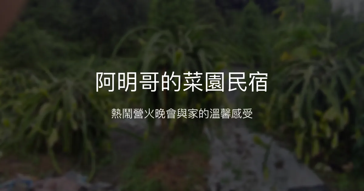 阿明哥的菜園民宿評價、特色體驗、訂房資訊 - 熱鬧營火與親切氛圍