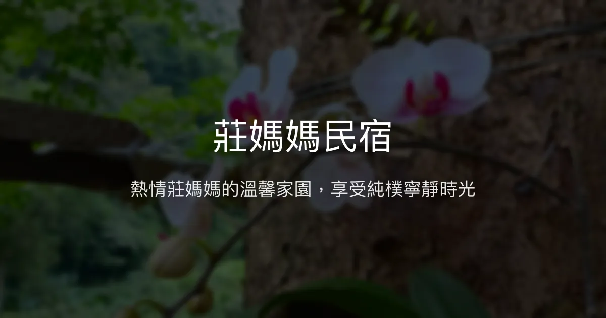 莊媽媽民宿評價、特色體驗、溫馨早餐與親切服務 - 寧靜悠閒的回家感
